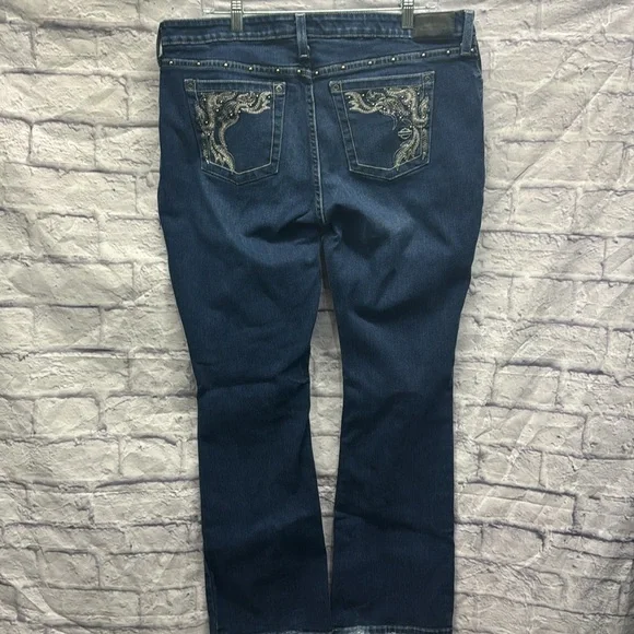 Harley Davidson Curvy Bootcut Denim Jeans Size 33 - Picture 6 of 8